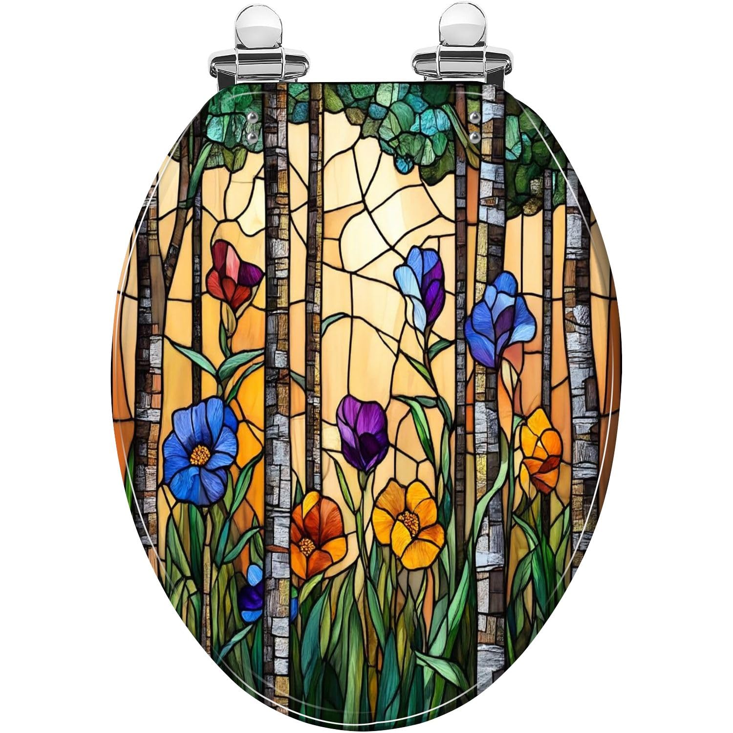 Sedile WC allungato in resina effetto vetro colorato