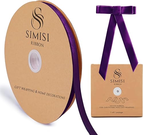 Miniatura 54 de Cinta de terciopelo rosa de 5/8 pulgadas, 25 yardas para árbol de Navidad, envoltura de regalos, ramo de flores, decoraciones de corona, fabricación