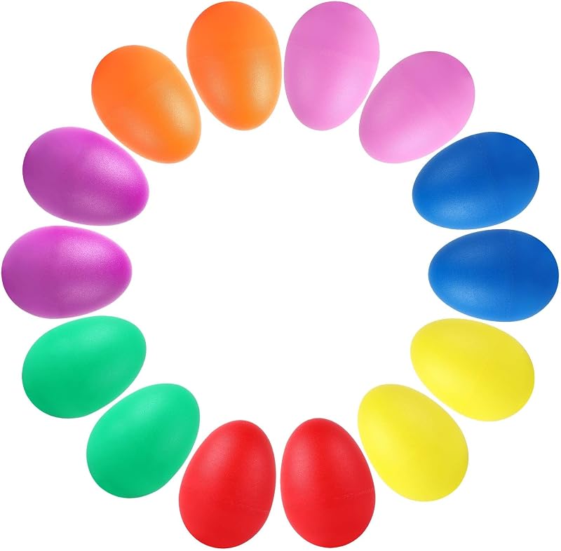 14PCS Plastic Egg Shakers Musical Instruments and Maracas for Kids | PEaster Party Shaker Eggs Design,Develops Rhythm And Sound Skills,14 PCS Colorful Egg Maracas Set