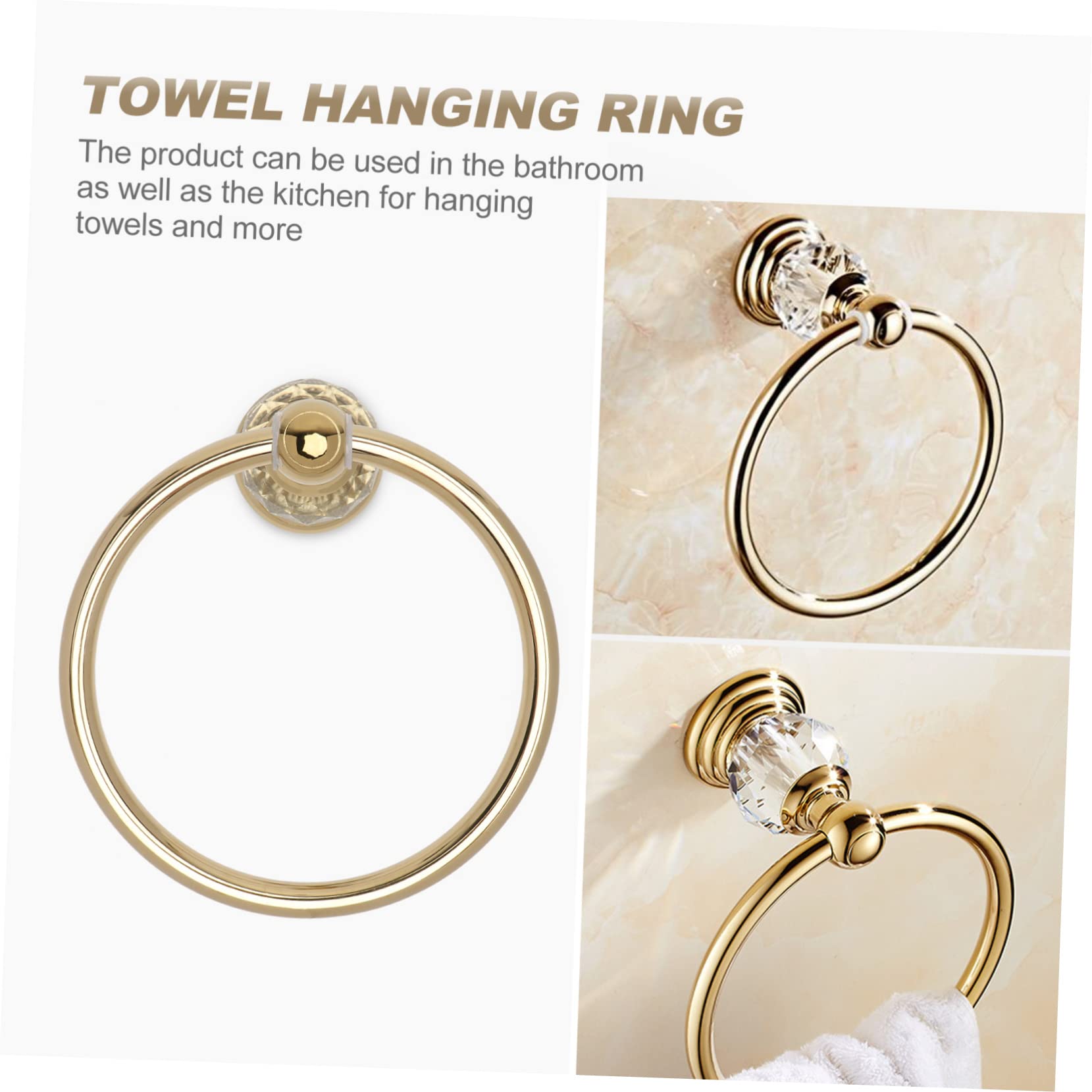 Anello Portasciugamani da Parete Bagno Rotondo Oro | Acciaio Inossidabile Elegante Semplice ed Retro Stile e Cucina Bagno