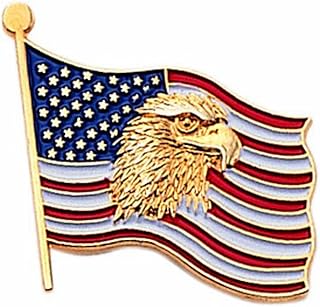 American Flag with Eagle Lapel Pin - Pack of 8