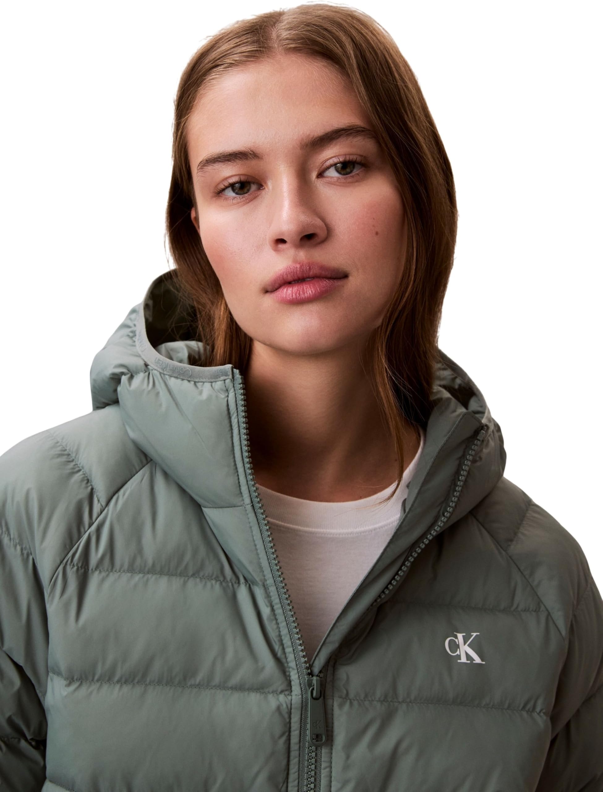 Calvin Klein Damen Steppjacke Lightweight Quilted mit Kapuze