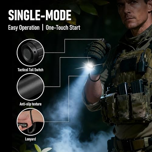 Miniatura 3 de Linterna táctica NX1, potente linterna de policía, 1200LM de alto lumen súper brillante, modo único, portátil, para aplicación de la ley, linterna