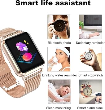 Bluetooth 4.0 Waterproof Fitness Tracker with Real-Time Heart Rate Monitoring, Blood Pressure, Blood Oxygen, Sleep, Pedometer Monitor, Android, iOS White