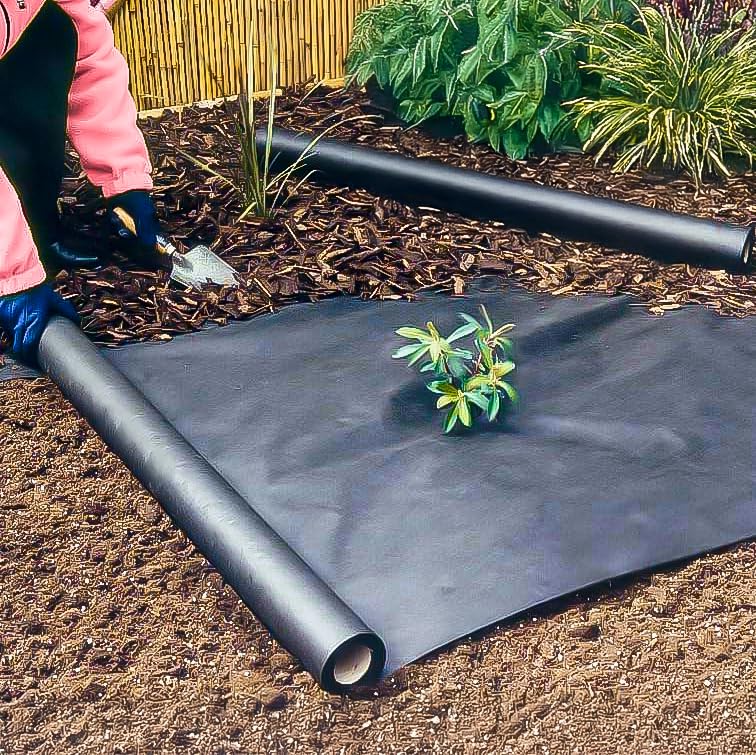 Garden Mile 20m x 1m Heavy Duty Weed Control Fabric - Black - Garden Membrane Weed Suppressant - Ideal for Gardens, Flower Beds, Driveways