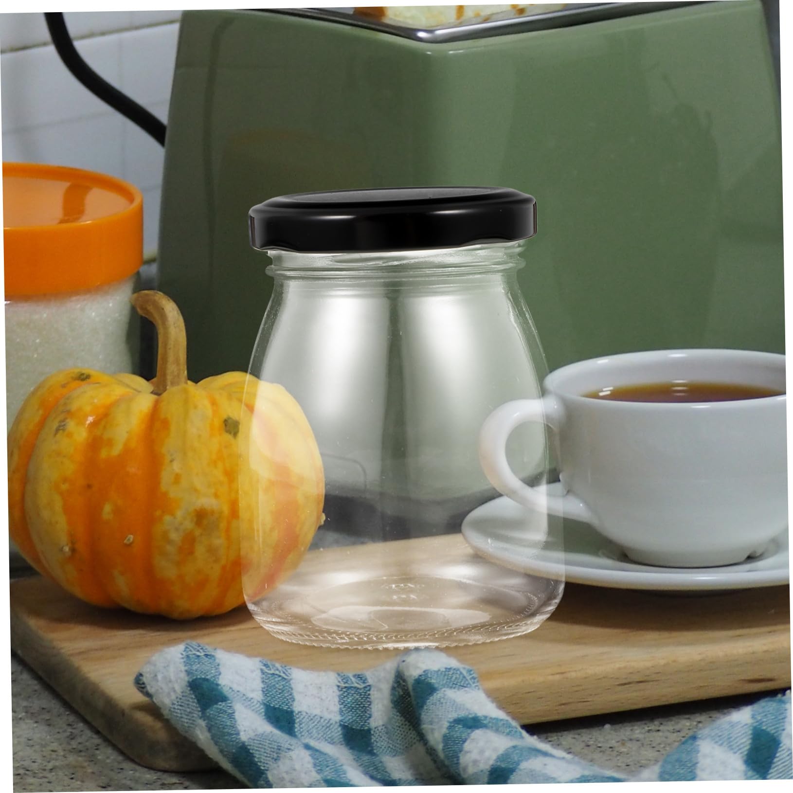 Ciieeo 10 Stück Teiliges Kleine Glasbehälter mit Metalldeckel Luftdichte Vorratsdosen für Küche Dessert Pudding Süßigkeiten Marmelade Vielseitige Aufbewahrung Sichere Glasflaschen