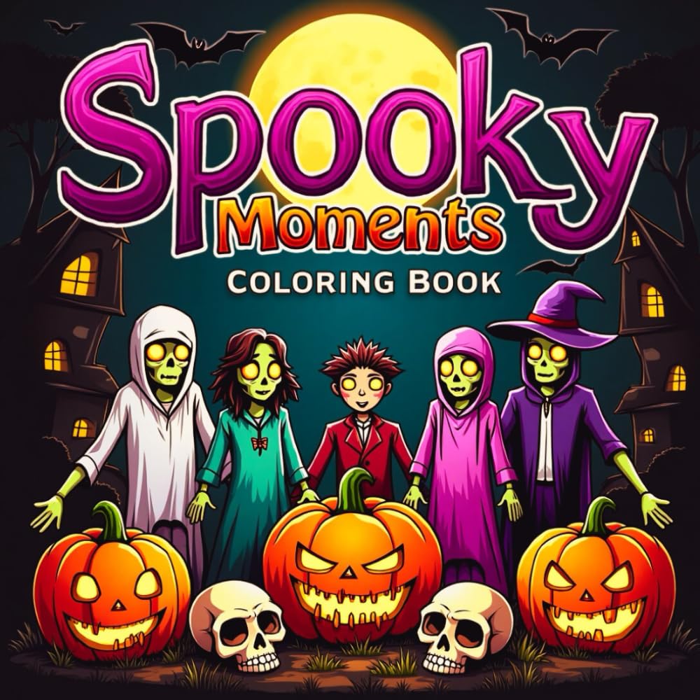 Spooky Coloring Book for Kids: Fun and Creepy Halloween Pages with Ghosts, Witches, and Pumpkins-1