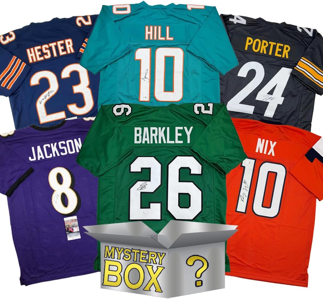 Autographed/Signed Football SILVER Series 4 Jersey Mystery Box with PSA JSA or Beckett COA