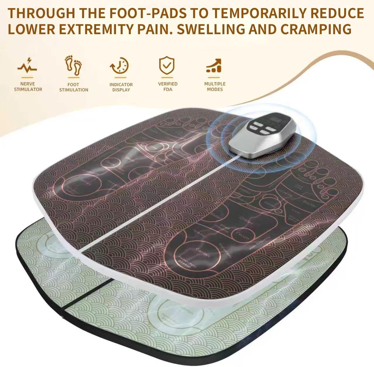 Transcutaneous Electrical Nerve Stimulator for Pain Relief, EMS Foot Stimulator for Increase Blood Flow Circulation,Temporarily Reduce Lower Extremity Pain.Gifts for Friends and Parents. - Image 4