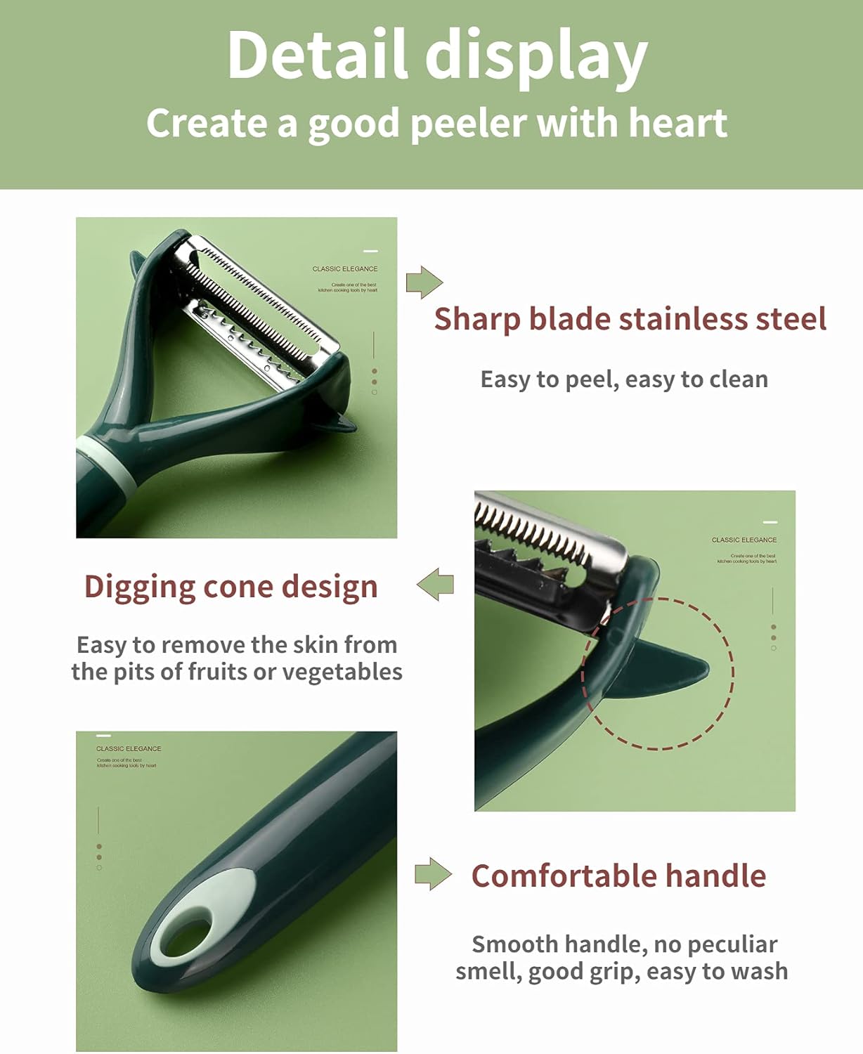 2022 Upgrade vegetable peelers for kitchen (3 set)，sharp stainless steel peelers, smooth and easy-to-grip handles , suitable for peeling and pitting potatoes, cucumbers, carrots, apples, peach: Home & Kitchen