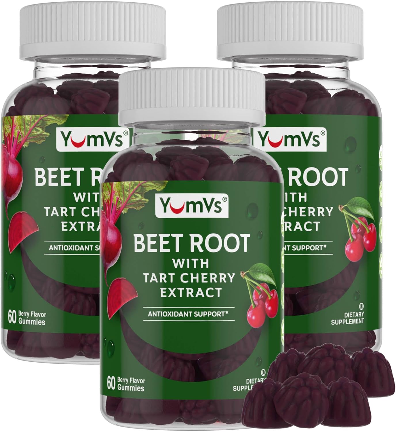 YumVs Beet Root Gummies with Tart Cherry Extract Berry