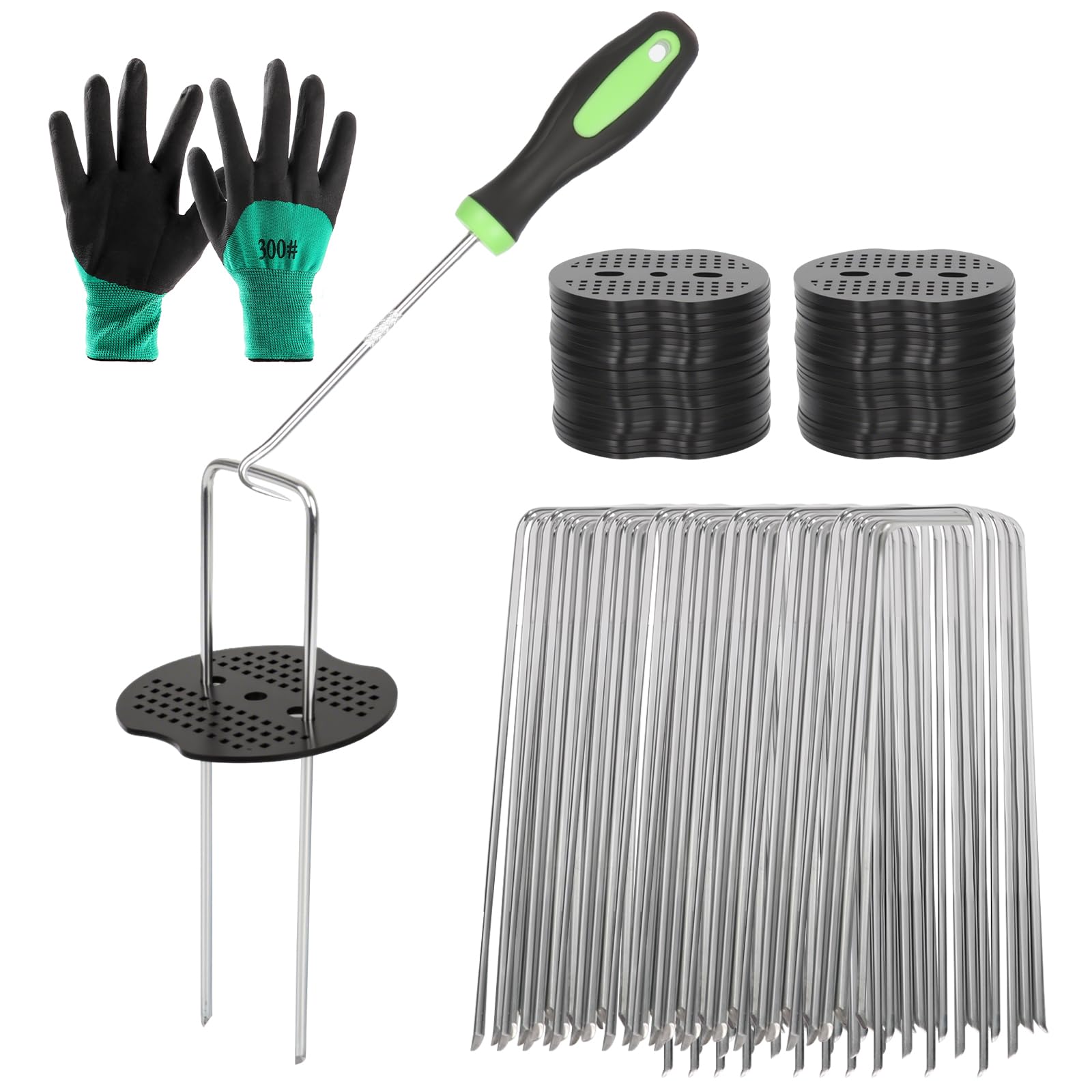 Piquets à membrane anti-mauvaises herbes x50 en métal antirouille 150mm
