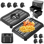 Air Pièces de rechange de friteuse pour Ninja Foodi DualZone Air Des friteurs, 2 PCS Classe alimentaire Air Boîte à griller en plaque de croustilles pour Ninja DZ090 DZ201 DZ100 Air Fryer, lave-vaisselle en sécurité