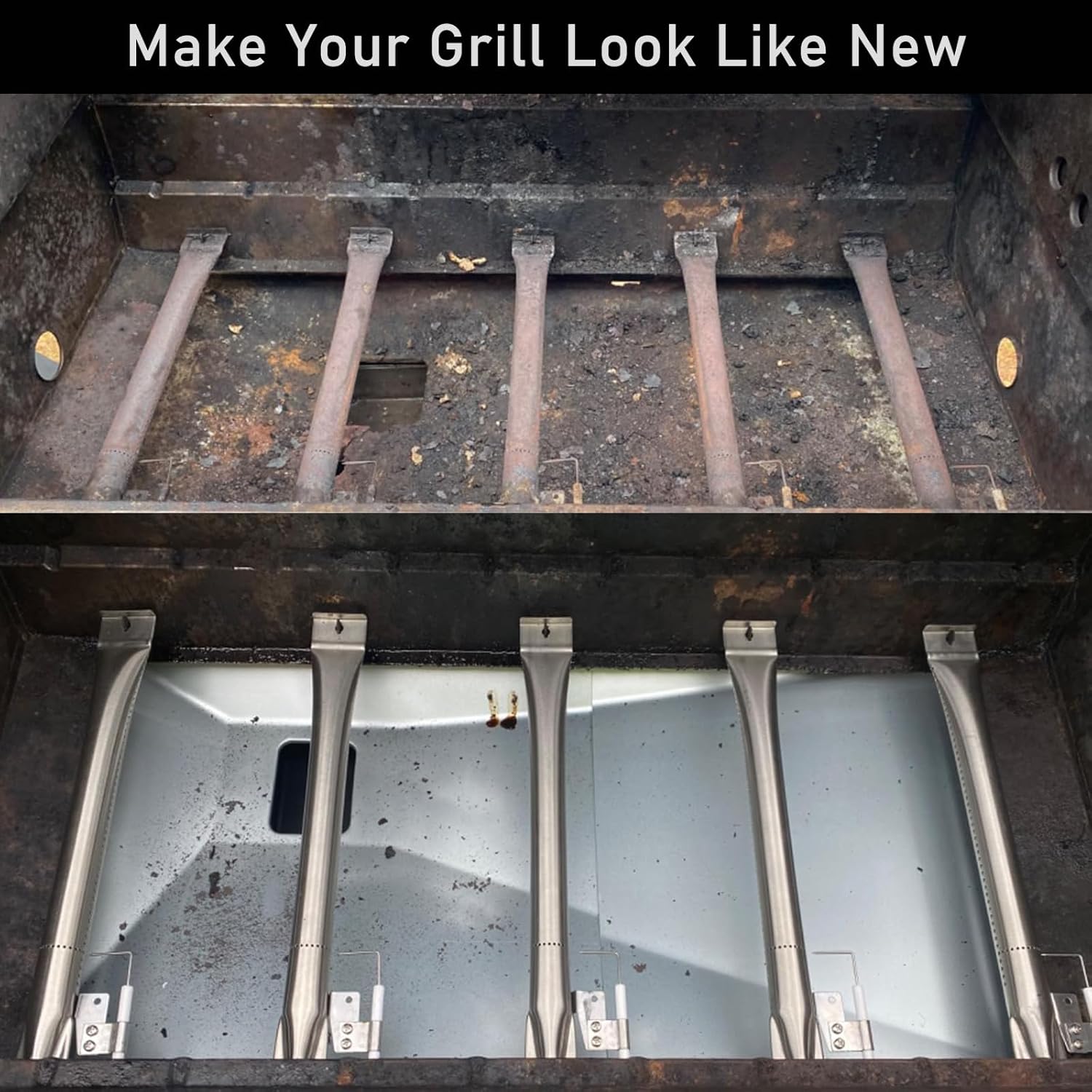 Criditpid Grill Burner Tubes Replacement for Nexgrill 6 Burner 720-0898 720-0898A, Nexgrill 720-0888 720-0888N 720-0830H 720-0783E, Gas Grill Pipe Burners for Kenmore, Kitchen Aid, BBQ Pro.(6 Pack)