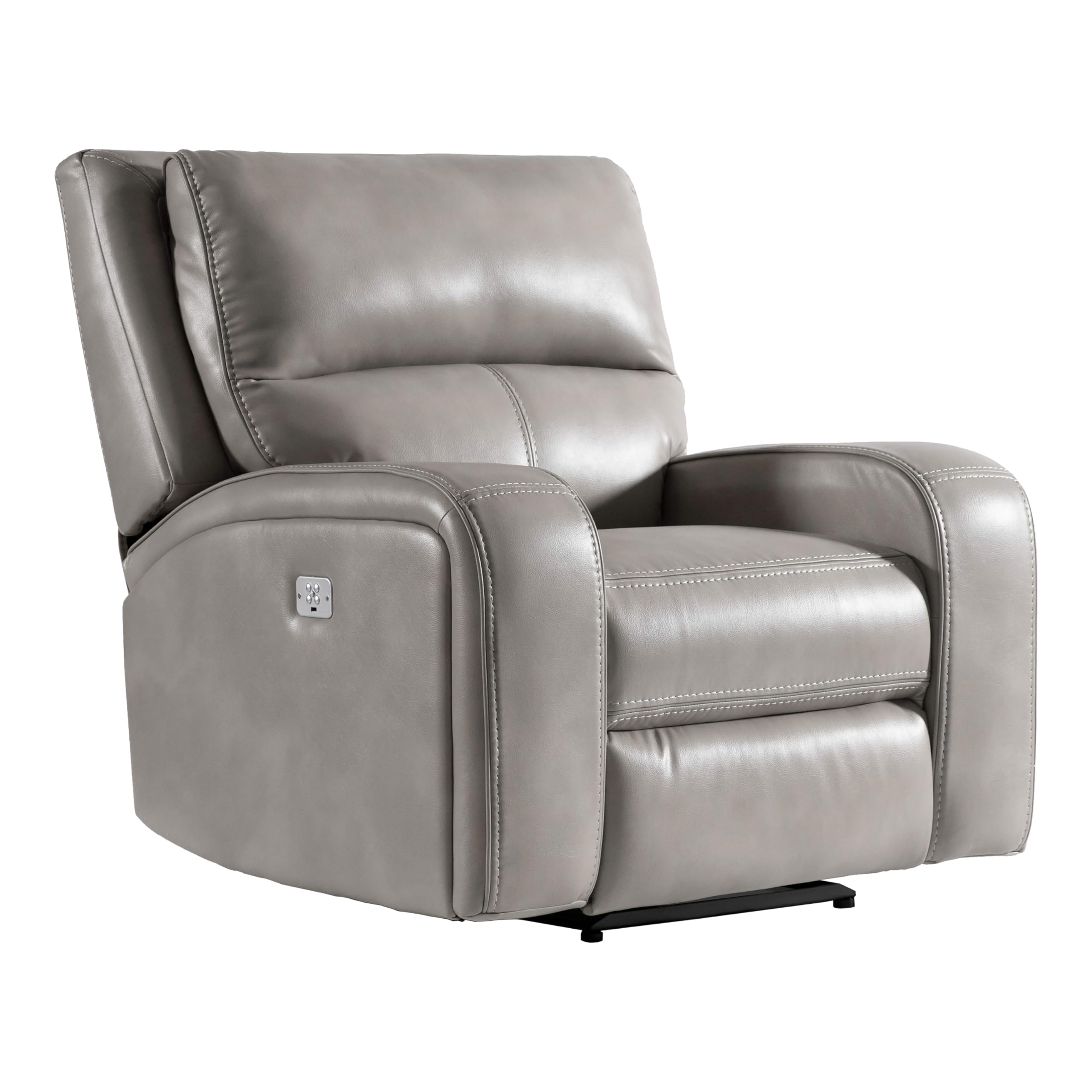Furniture of America Dinkney Faux Leather Upholstered Power Recline Chair with Foam Seat Cushions for Living Room, Home Office, Taupe