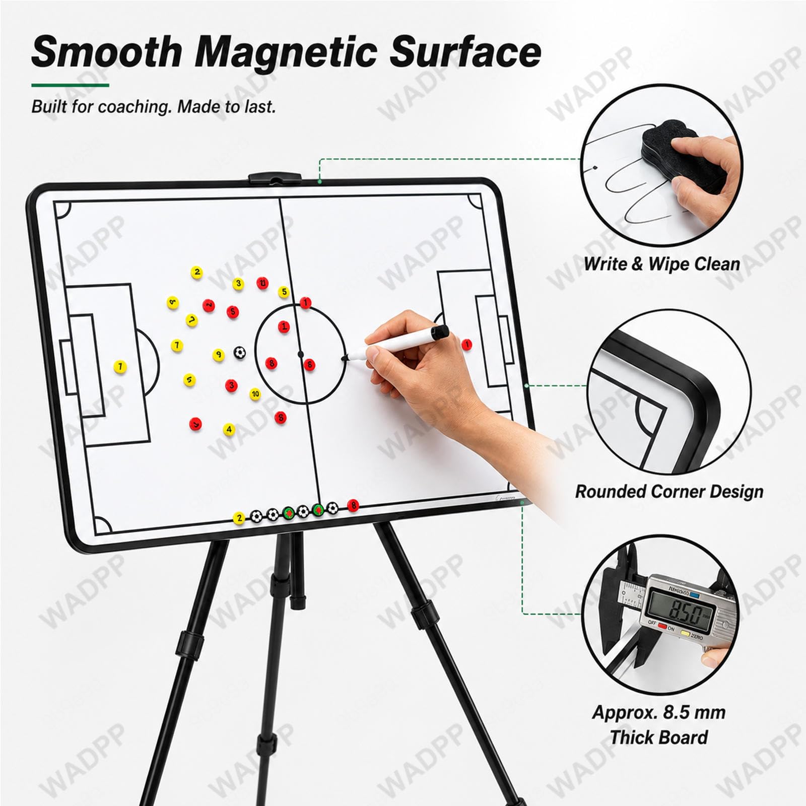 Pizarra táctica fútbol magnética borrable con trípode
