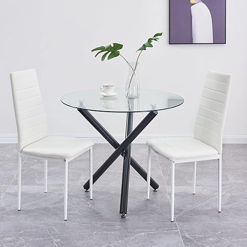 Miniatura 44 de Juego de 4 sillas de comedor, silla auxiliar tapizada, sillas modernas de cocina y comedor, silla de comedor de piel sintética lavable con patas de
