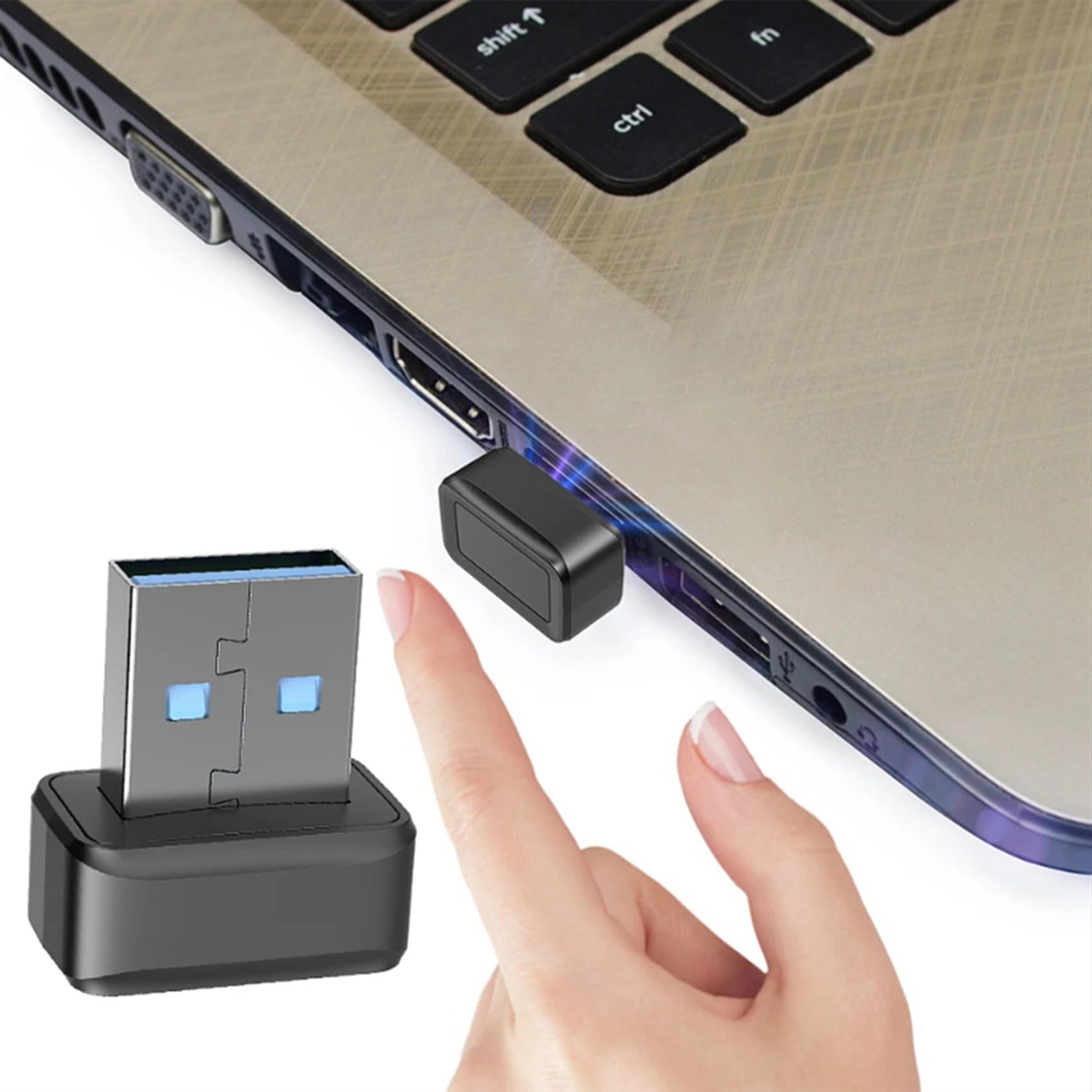 6X Lector de Claves de Dactilares USB Escáner Biométrico de Dactilares U2F Mini Llave de Seguridad Biométrica Antispoofing
