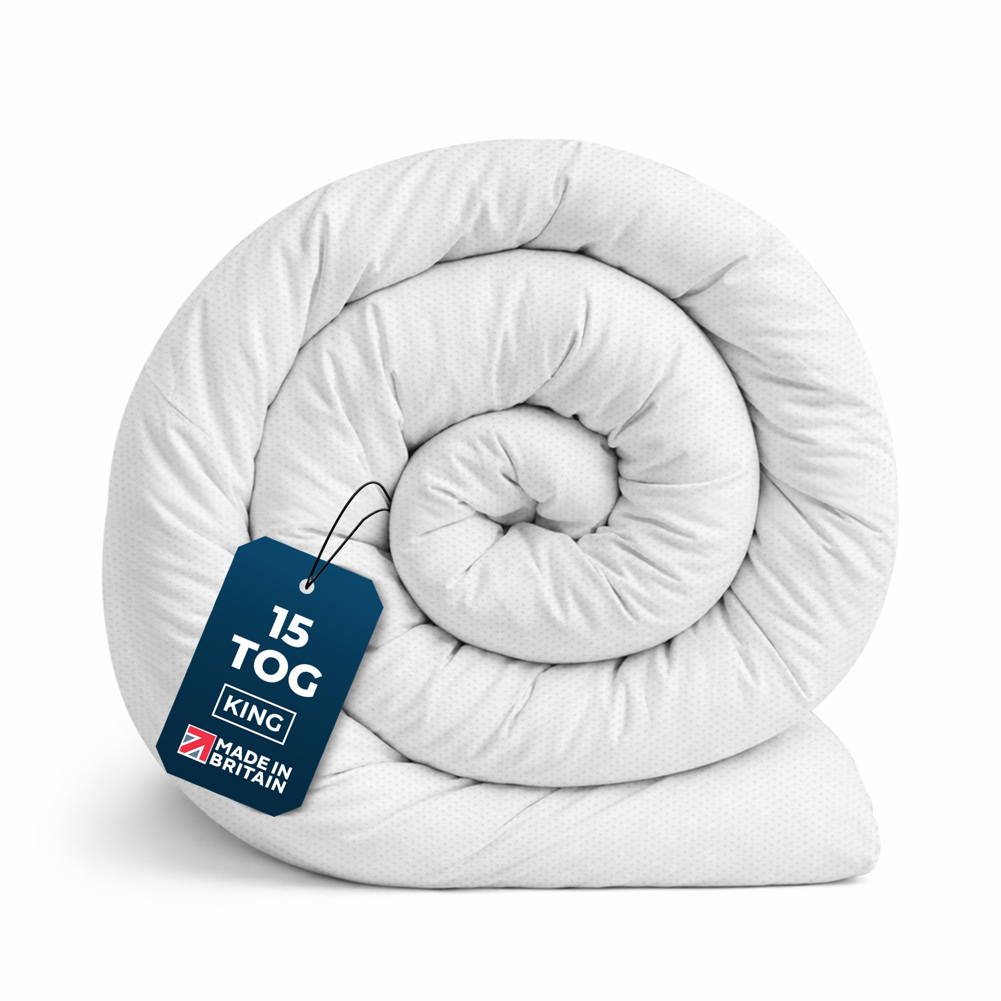 Egypto White Soft Hollowfibre King Size Duvet 15 Tog | Anti Allergy Duvet With Polypropylene Cover | Luxurious Winter Warm Duvets For Home | Breathable & Skin Friendly King Size Quilt | 230Cm X 220Cm