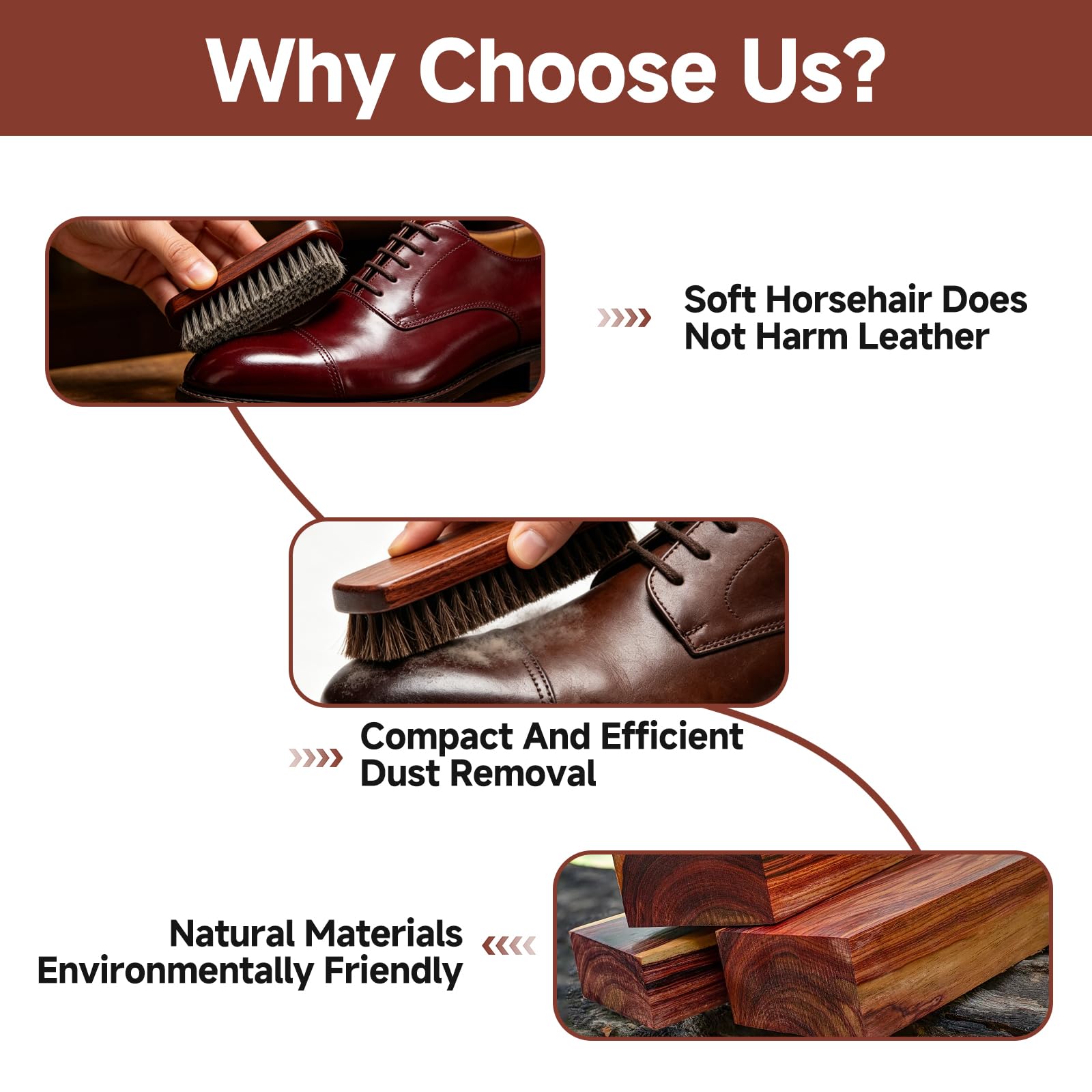 Juego De 4 Cepillos para Zapatos, Kit De Limpieza De Zapatos Cerdas De Crin De Caballo, Cepillos De Cerdas Naturales para Pulir Zapatos, Limpiar Cuero y Muebles