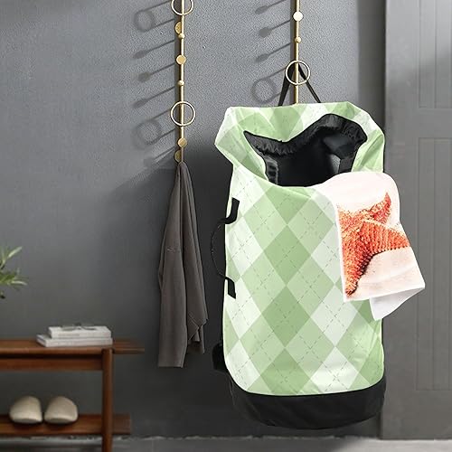 Vista 139 de Mochila de lavandería con correas ajustables para el hombro, bolsa de lavandería sucia para viajes, campamento, universidad, resistente, Rosa floral