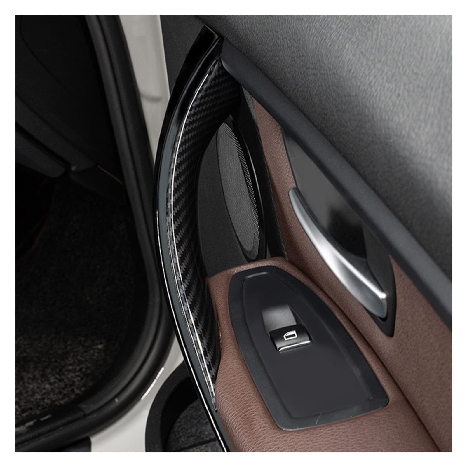 Poignée De Porte Intérieure BMW Série 3/4 (F30-F36) - Revêtement Noyer - Lot De 2 Pièces