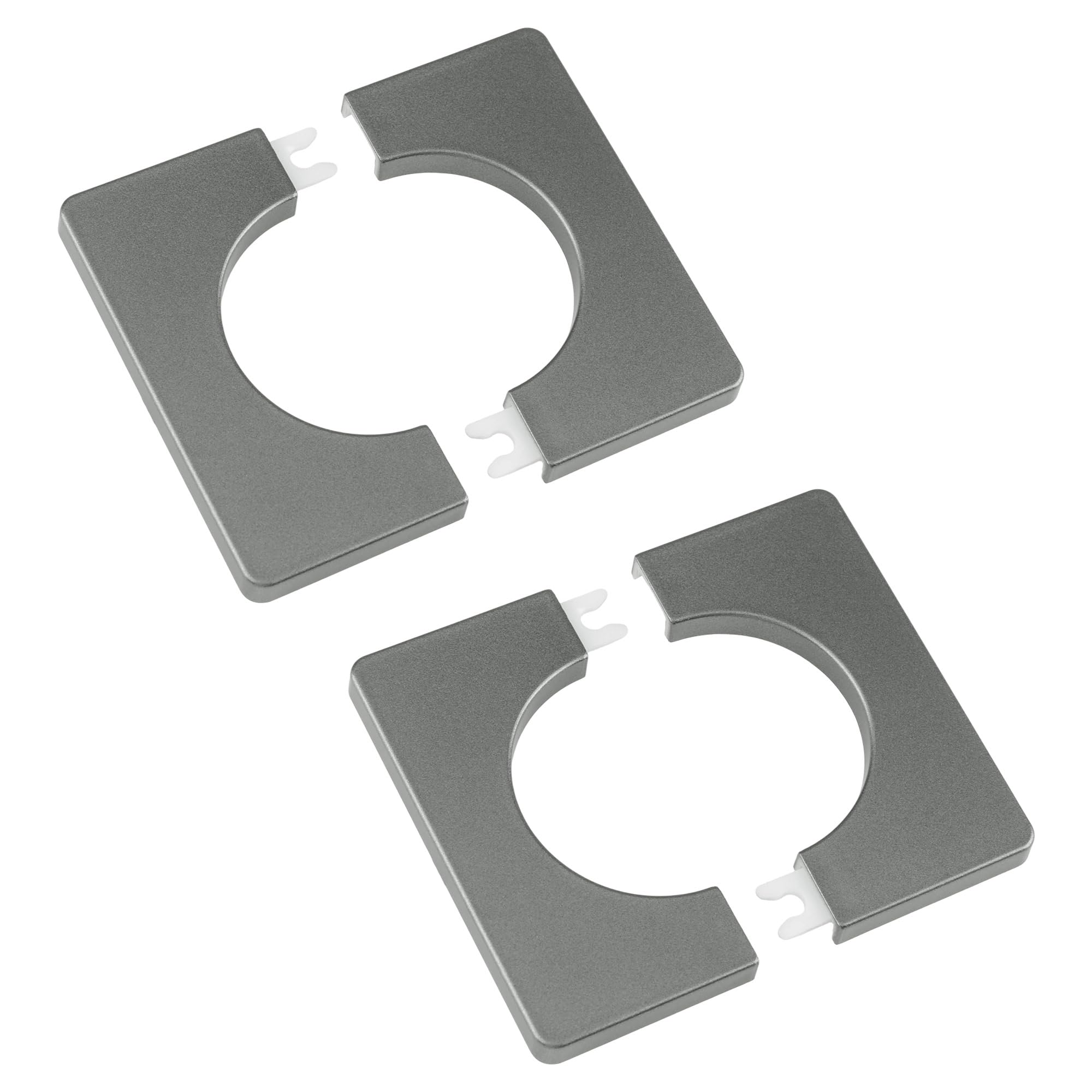UFURMATE 2Pcs Pipe Wall Covers, ABS Plastics Square Split Flange & Escutcheon Plate Self-Adhesive Decorative Covers for Pipe Tube (Gray, 50mm Diameter)