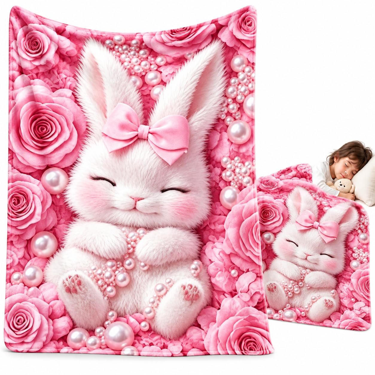 Teddy Pastel Floral Print Throw Blanket, 2027 Cozy Bear Pastel Blanket