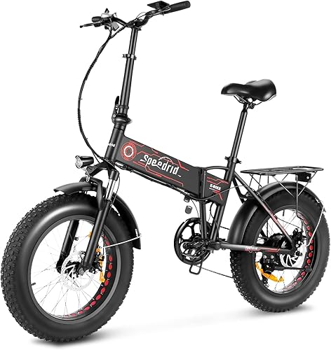 Speedrid SE2 - Bicicleta eléctrica plegable de 20 x 4.0 para adultos, bicicleta eléctrica de neumáticos gruesos de 500 W con batería integrada de 48