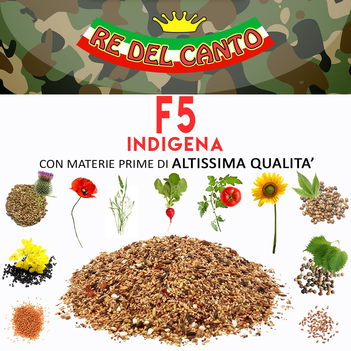 F5 Indigène 3kg - Mélanges spécifiques pour chardonnerets, bouvreuils, becs-croisés et spinus