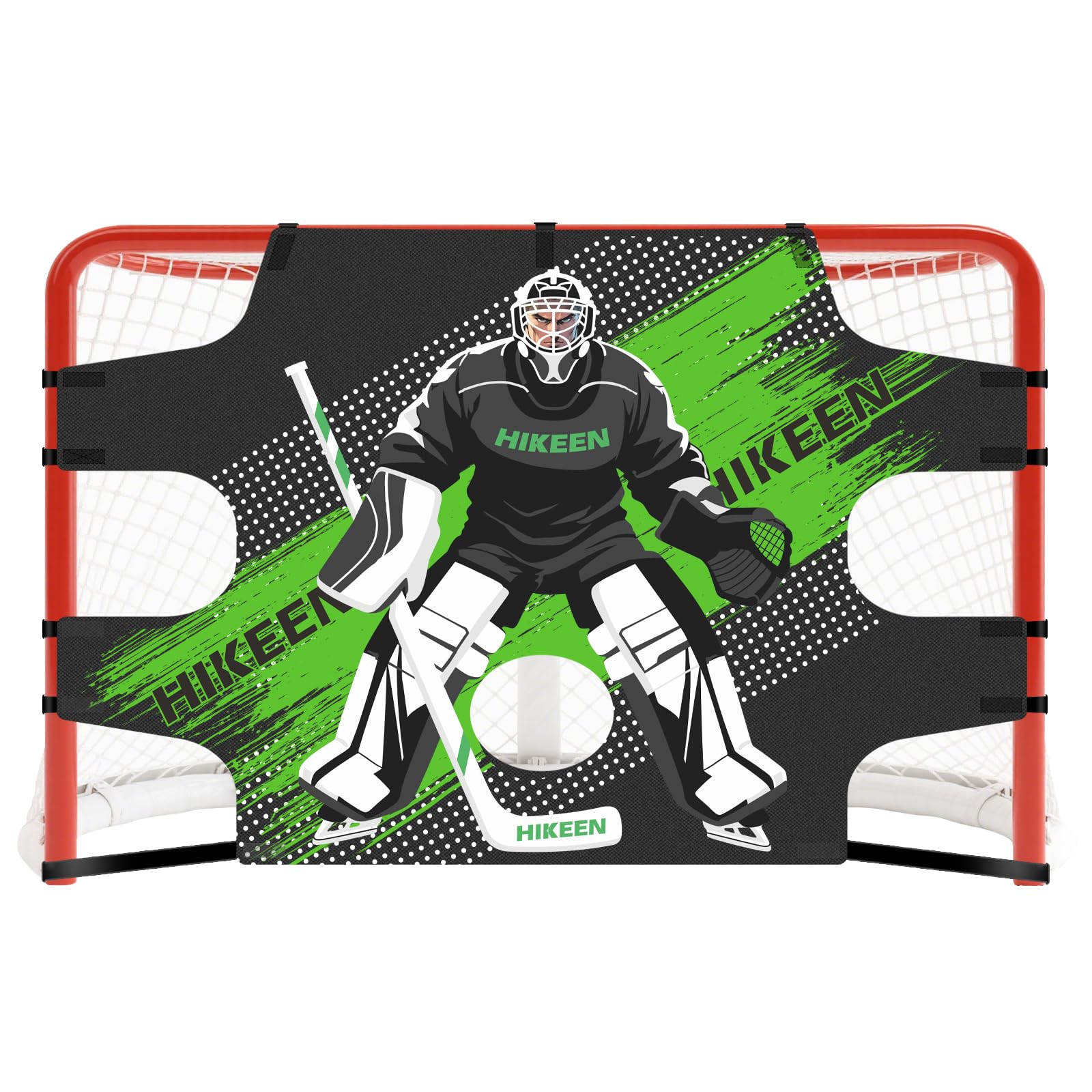 Hikeen Premium Hockey Goalie Shooting Target Tear - 72" x 48" Proof Hockey Goal Practice Target with 7 Target Holes - Street Hockey & Ice Hockey Net Goalie Target for Practicing Shooting Accuracy