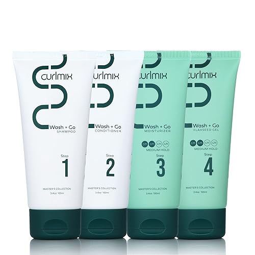 Miniatura 8 de CurlMix Wash & Go System - Juego de champú y acondicionador para cabello rizado de muestra de tamaño de viaje, con humectante y gel de quinua, sin