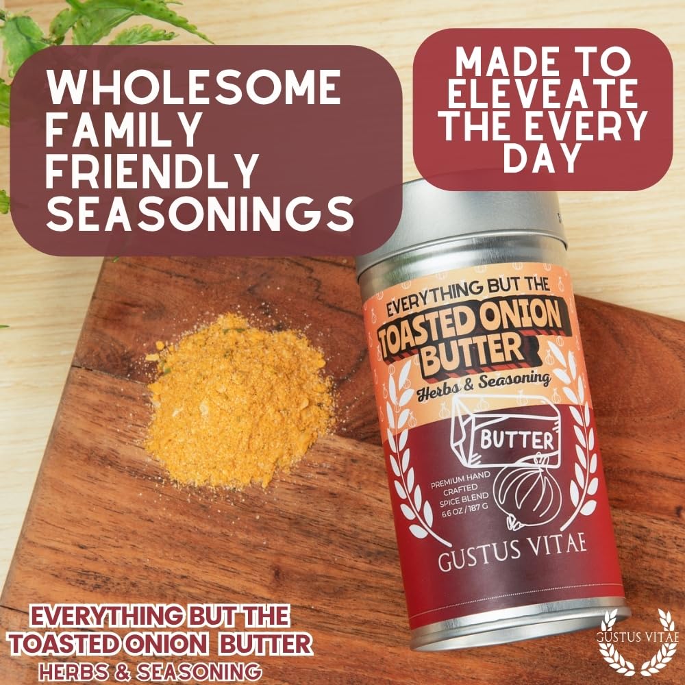 Everything But The Toasted Onion Butter Herbs & Seasoning | Artisanal Spice Butter Blend | All Natural, Non GMO | Small Batch, Hand Made | Made in USA | No MSG or Artificial Ingredients | GLP-1 Friendly | Sustainably Sourced, Ultra Premium Spice Mix | Bougie BBQ | Gustus Vitae - Image 2