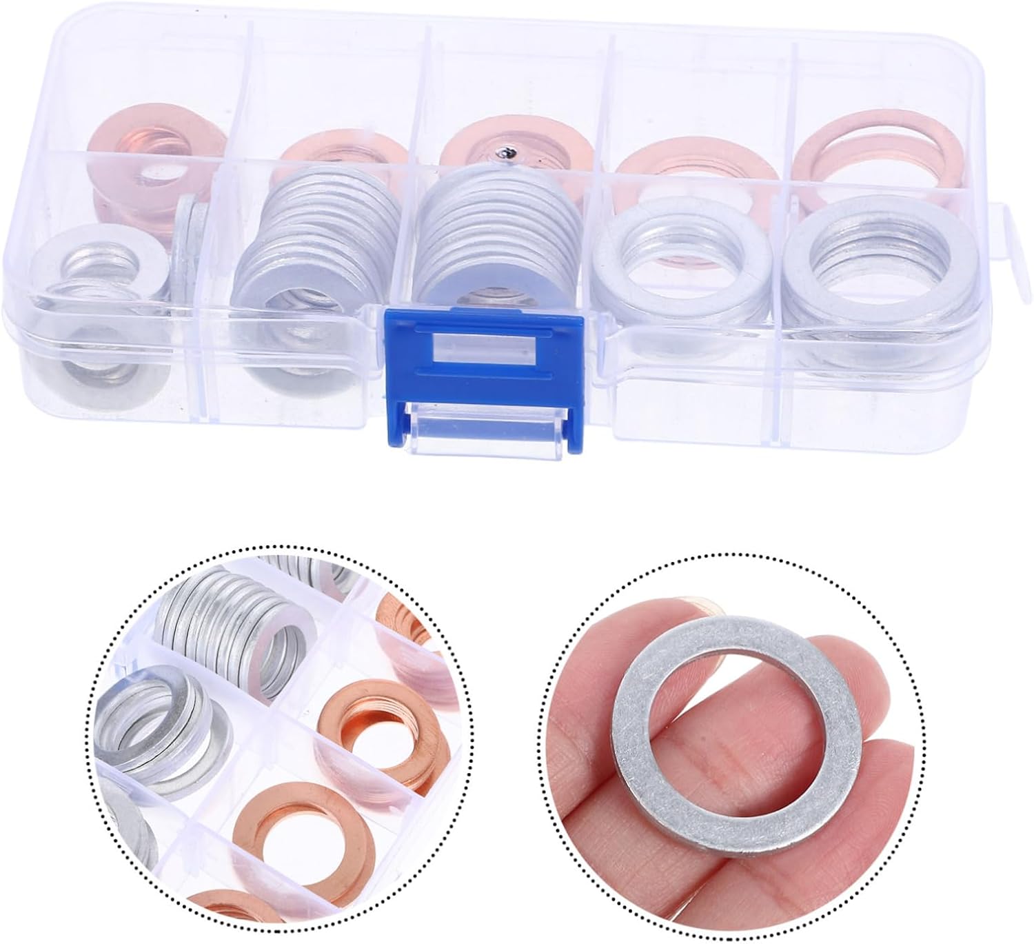 Oil Drain Plug Gasket Set Assorted Washers for Leakproof Sealing Compatible with Various Automotive Oil Pan Drain Plugs Replacement Kit