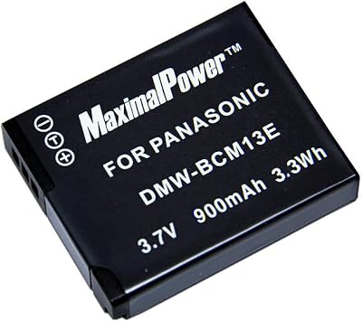 MaximalPower Replacement DMW-BCM13E Battery for Panasonic Lumix DC-TS7, DMC-FT5A, LZ40, TS5, TS6, TZ37, TZ40, TZ41, TZ55, TZ60, ZS27, ZS35, ZS30, DMC-ZS45, DMC-ZS40, DMC-ZS50 Digital Camera