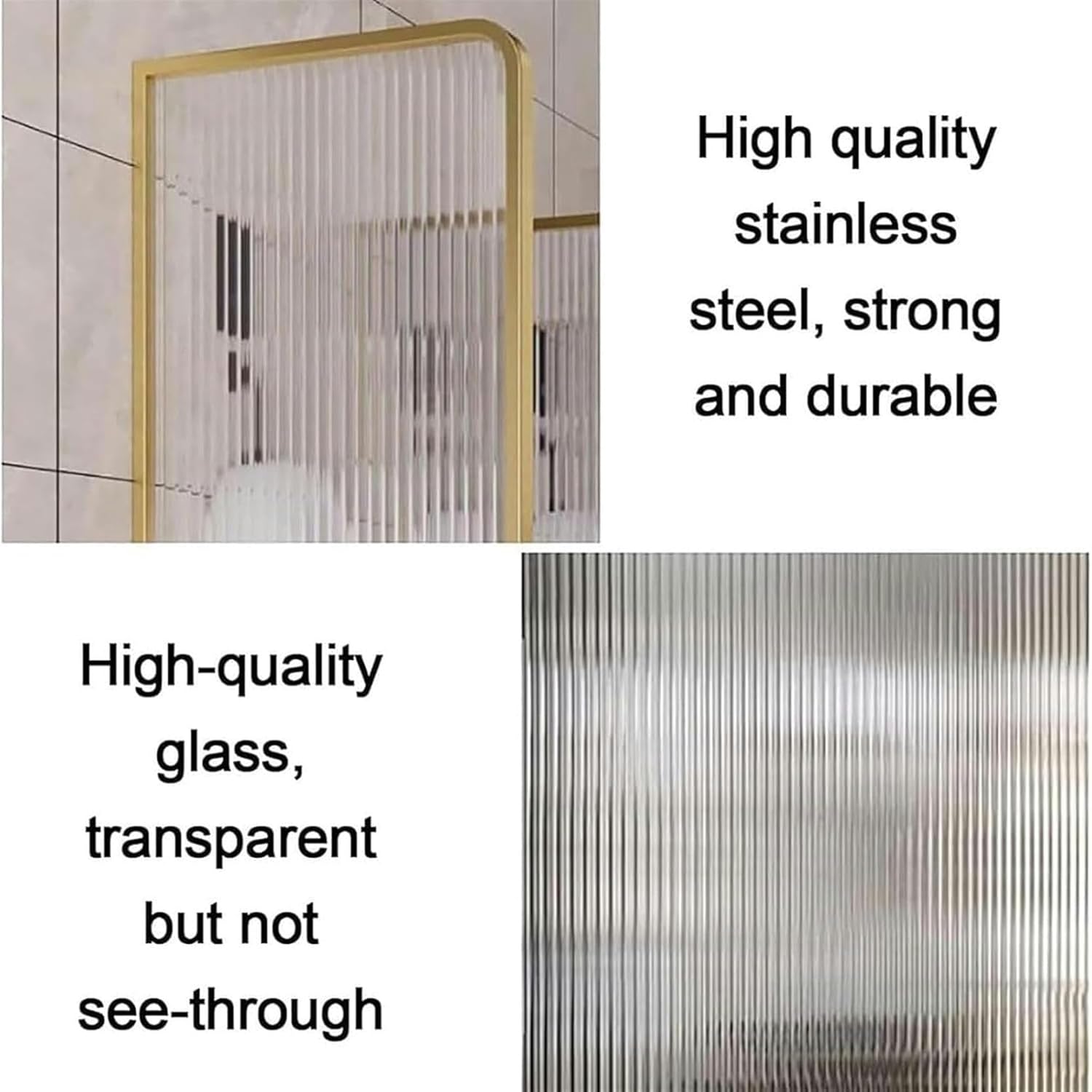 AMNOOL Wall-Mounted Urinal Privacy Screen,Toilet Protection,Schools Shopping Malls Urinal Partition,Black-3Pcs,Gold-1Pcs