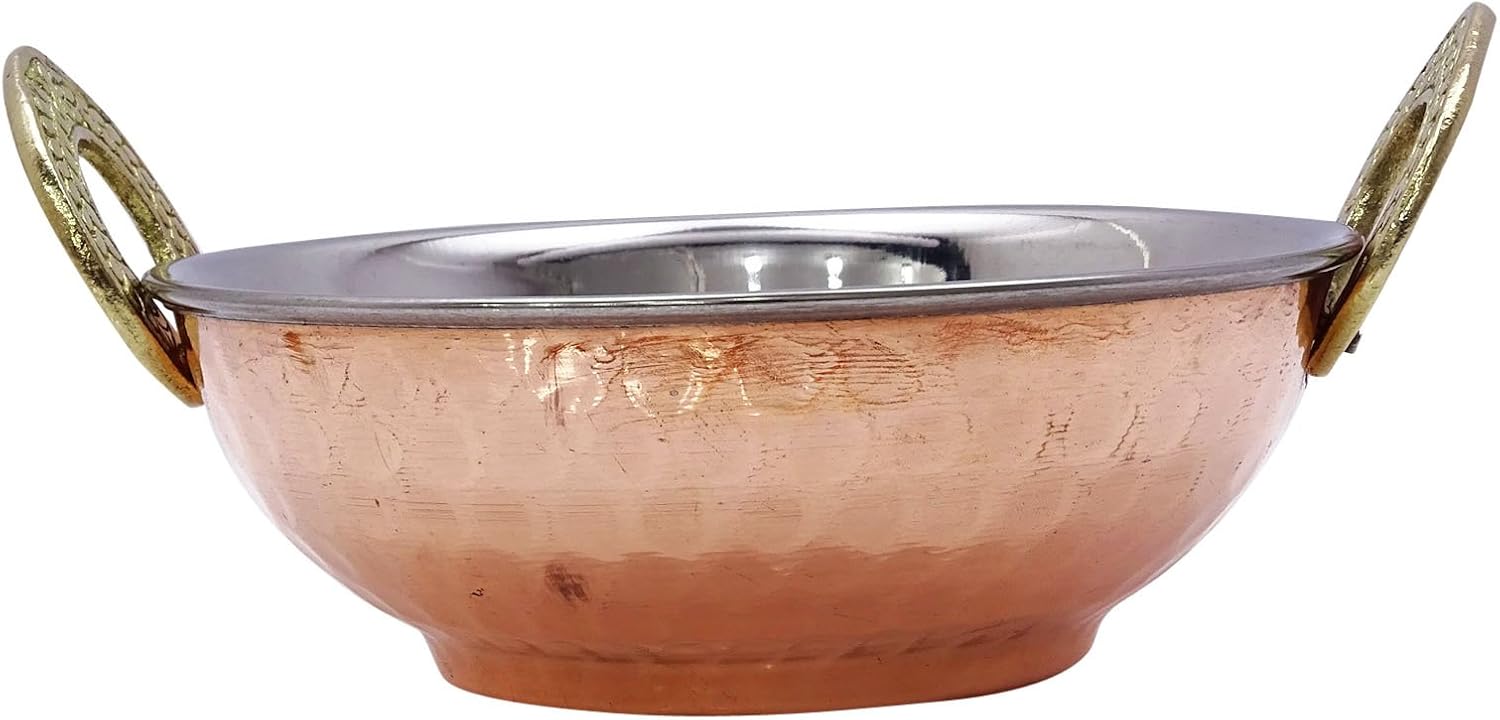 Traditional Indian Hammered Kadhai Serveware Tableware Kadai Hotelware Utensil