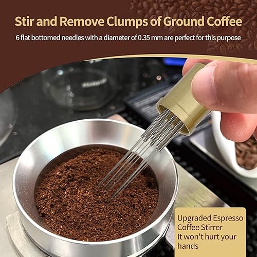 Miniatura 5 de Agitador de café expreso Actualización de acero inoxidable Carcasa de latón puro Los agitadores profesionales de café barista son excelentes