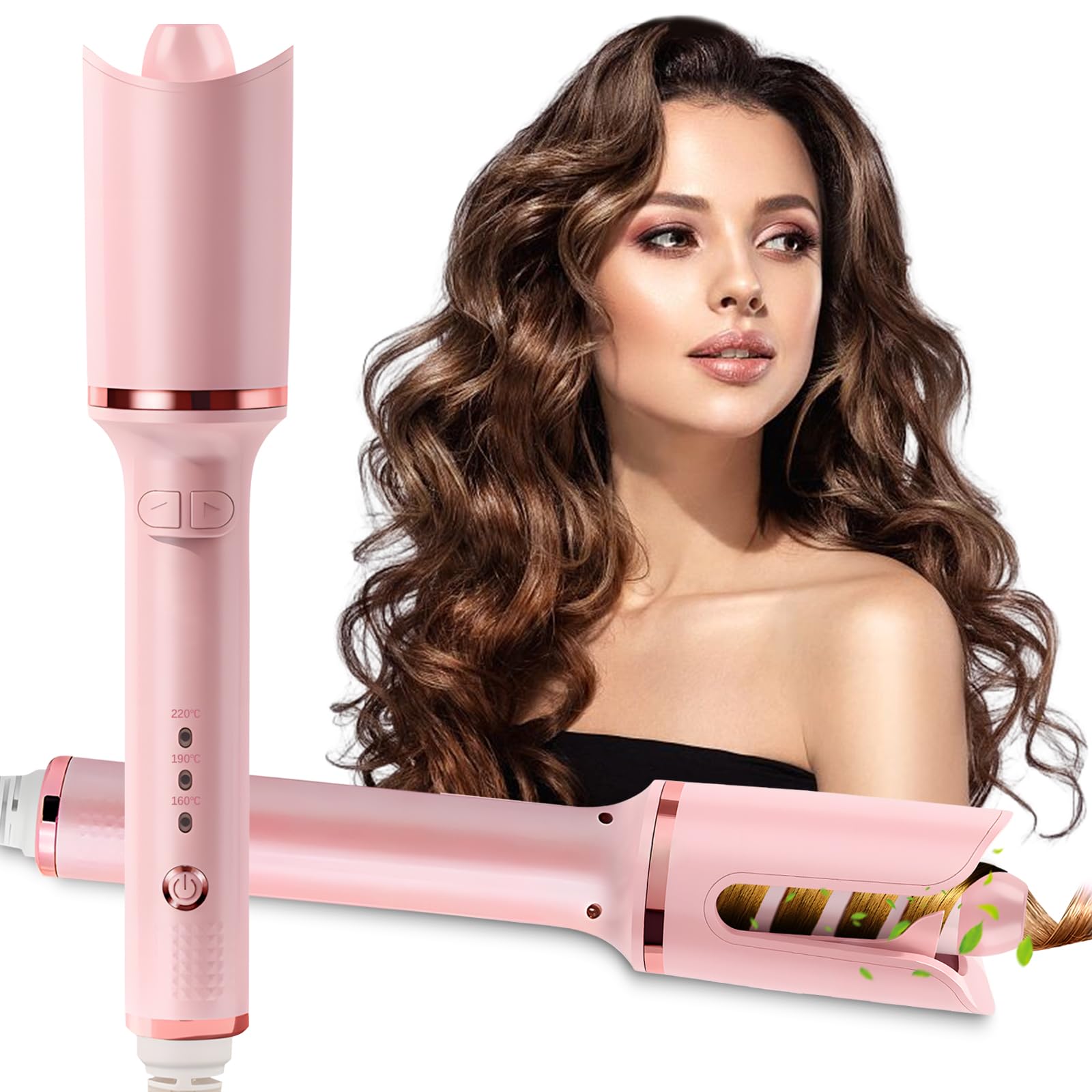 Anluomania Rizador de Pelo Automático, Rizador Pelo 28MM, Ondulador de Pelo, Moldeador de Pelo, con 3 Ajustes de Temperatura, Calentamiento Rápido, Anti-escaldado, Estilo Duradero