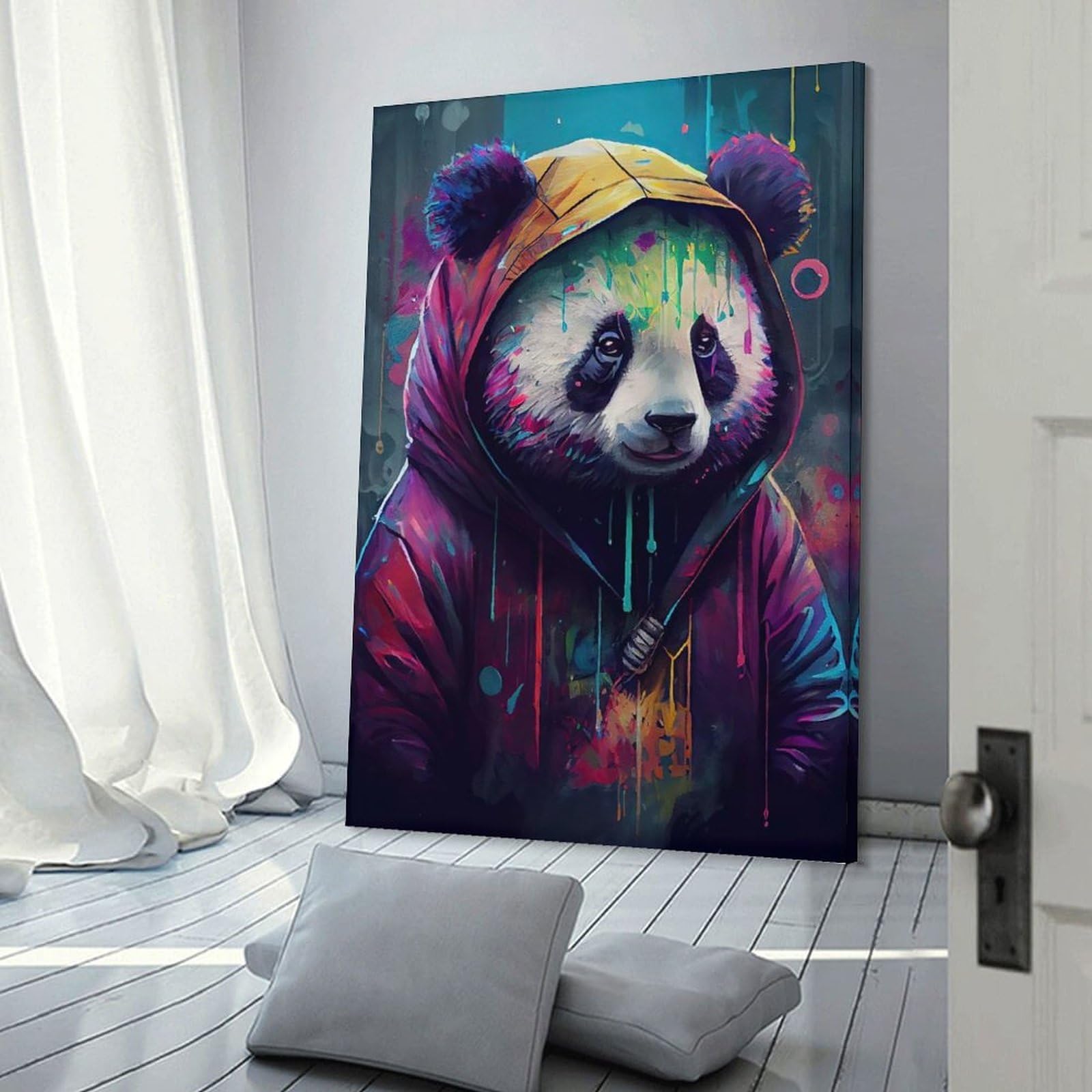 Junmoney The Comfortable Panda Wall Art Print 20x30inch(50x75cm), for Gallery Wall Layouts in Home Or Office, An Easy Match for Collected Prints