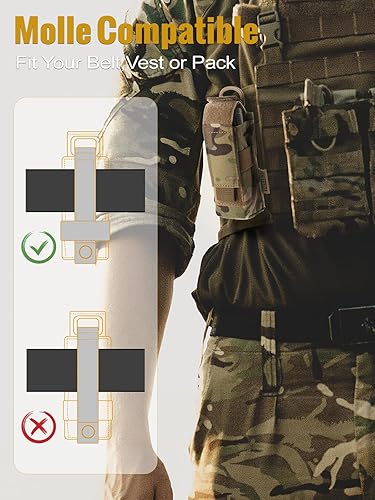 Miniatura 5 de OneTigris Funda para linterna Soporte de linterna Molle Funda de linterna táctica para cinturón 1000D Cordura Nylon