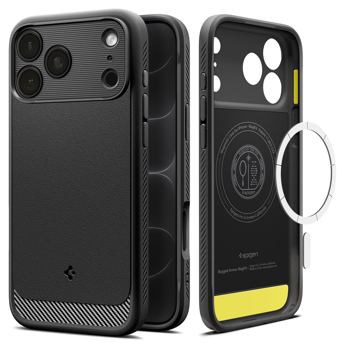 Spigen Rugged Armor MagFit for iPhone 17/18 Pro Max Case, Matte Black
