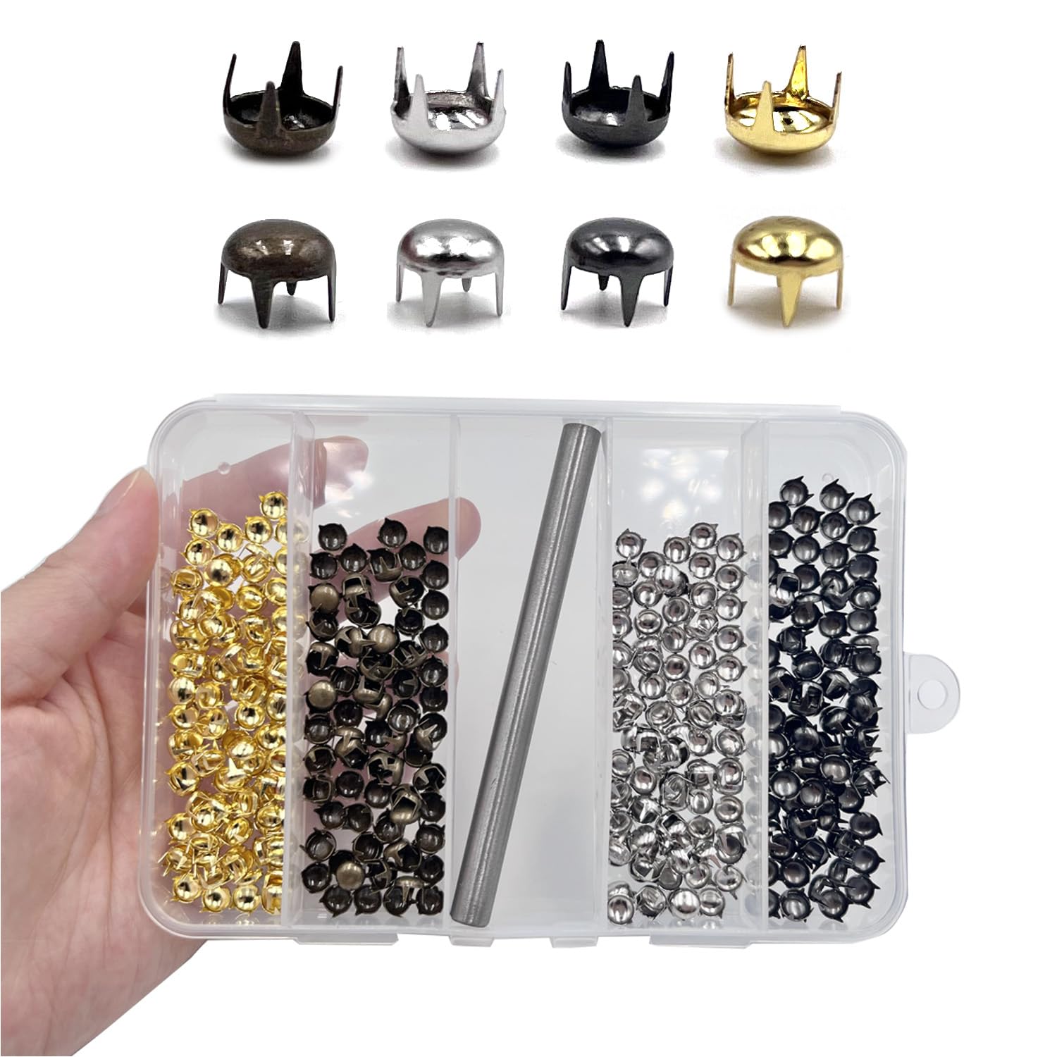 2500x Strassnieten Ziernieten Hotfix Nieten 4mm Strass Silber Rund Für