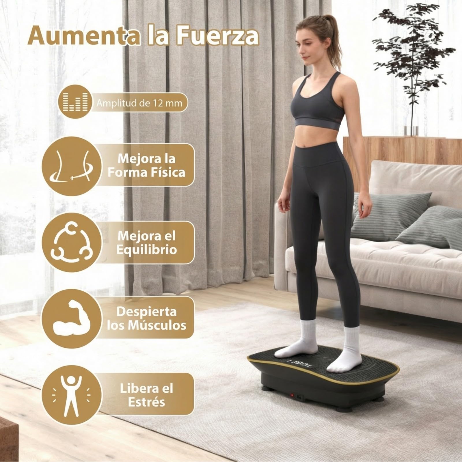 GYMAX Plataforma Vibratoria para Pérdida de Peso, Plataforma Vibración Muscular con 10 Intensidades de Velocidad Ajustables y Control Remoto, Placa de Vibración Todo Cuerpo Ejercicio en Casa