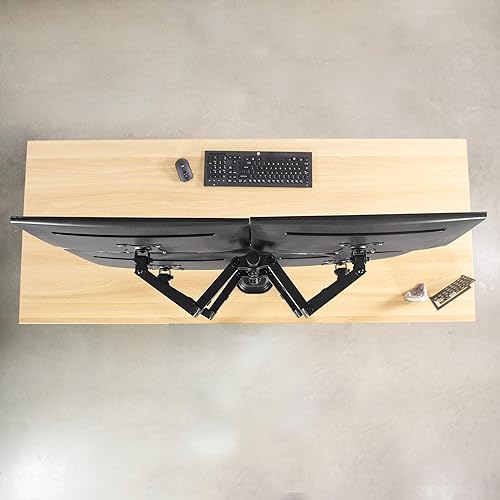 Miniatura 7 de VIVO Soporte de escritorio para monitor de computadora VESA de aluminio con movimiento completo, compatible con pantallas de 17 a 32 pulgadas,