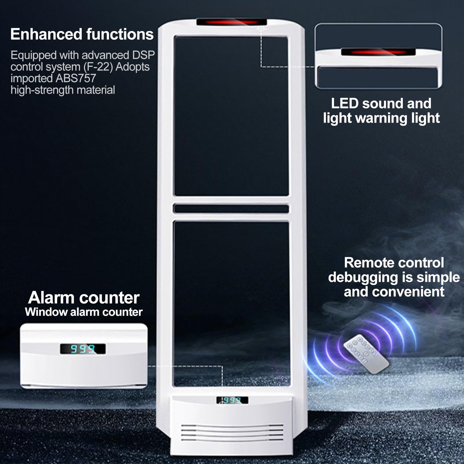 Equipo antirrobo con función de alarma de luz sonora para librerías y supermercados, sistema RF EAS acousto-magnético de 58 kHz