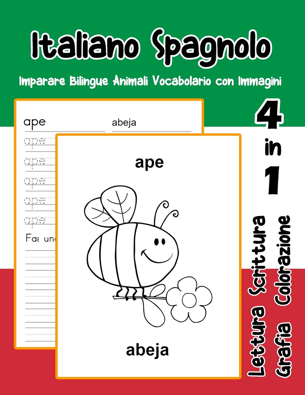 Italiano Spagnolo Imparare Bilingue Animali Vocabolario con Immagini: Dizionario per bambini delle elementari a1 a2 ba b2 c1 c2: 6 (Vocabolario italiano scuola primaria flash cards)