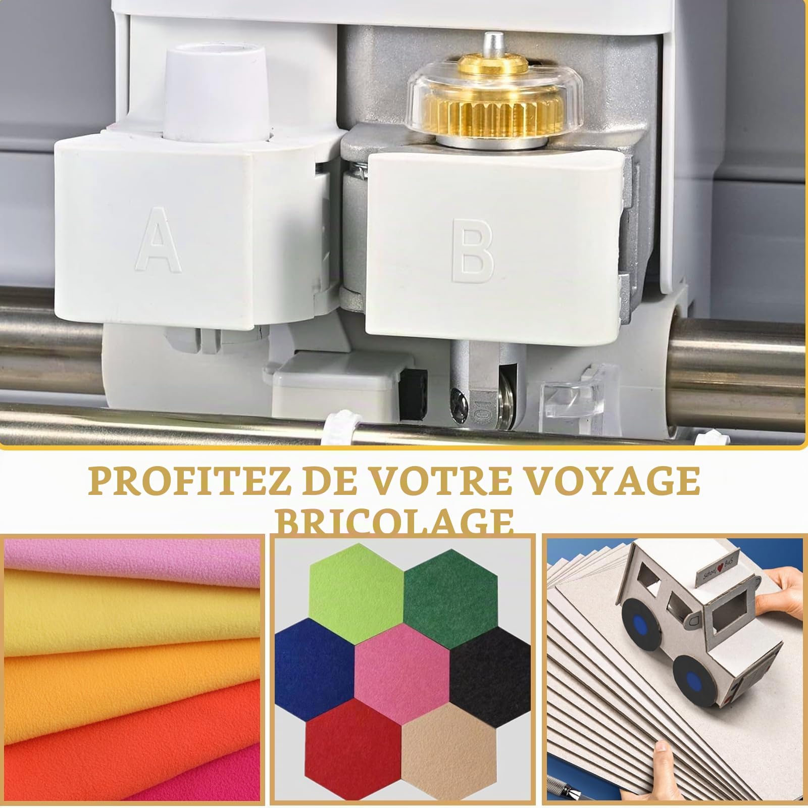 Ensemble d'outils pour roue de score, roue de score compatible avec la machine Cricut Maker, pointe de roue de score unique + double embout de roue de score et boîtier d'entraînement Quickswap, pour