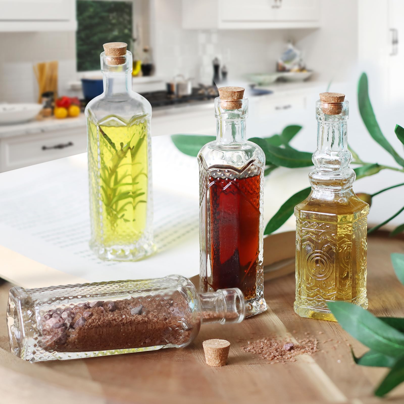 24 Stück kleine Mini-Glasflaschen mit Korken, kleine Knospenvasen, dekorativ, Trankflaschen, 45 ml, für Party, Hochzeit, DIY-Dekoration, Sandkunst-Flaschen, Zaubergläser, Botschaft in einer Flasche