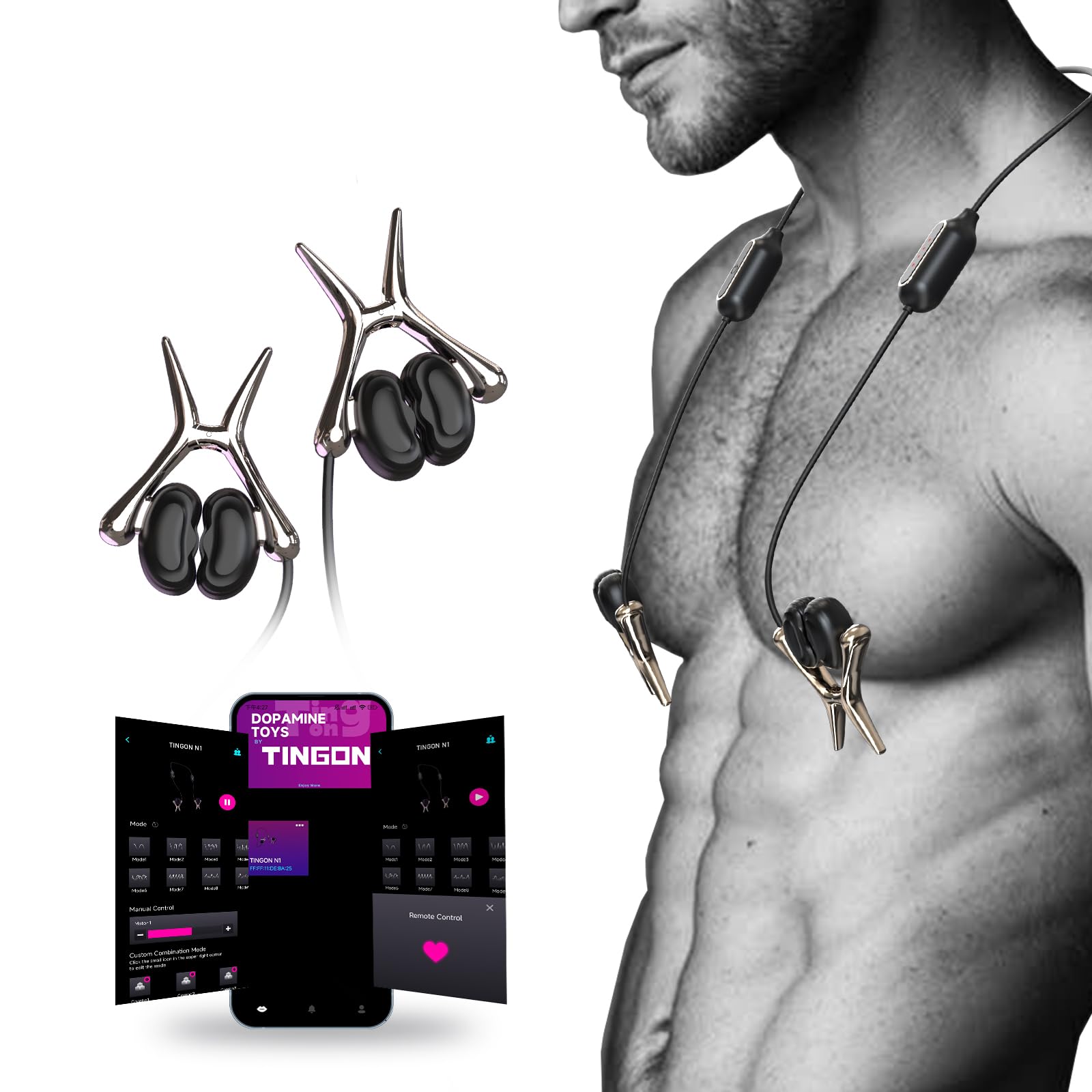 Amazon.com: TINGON Vibrating Nipple Clamps Nipple Vibrators for Men Women,  Hidden Design Nipple Toys with APP Control 12 Vibration Modes Sex Toys for  Male Ear Testicles Stimulation Adult Sex Toy for Couples :